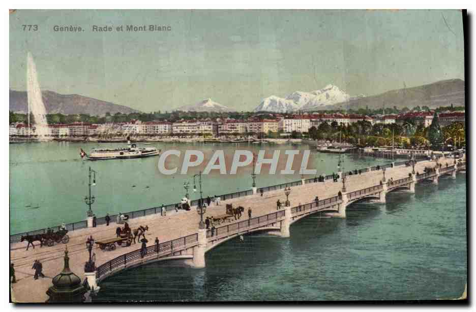 CPA Geneve Rade et Mont Blace