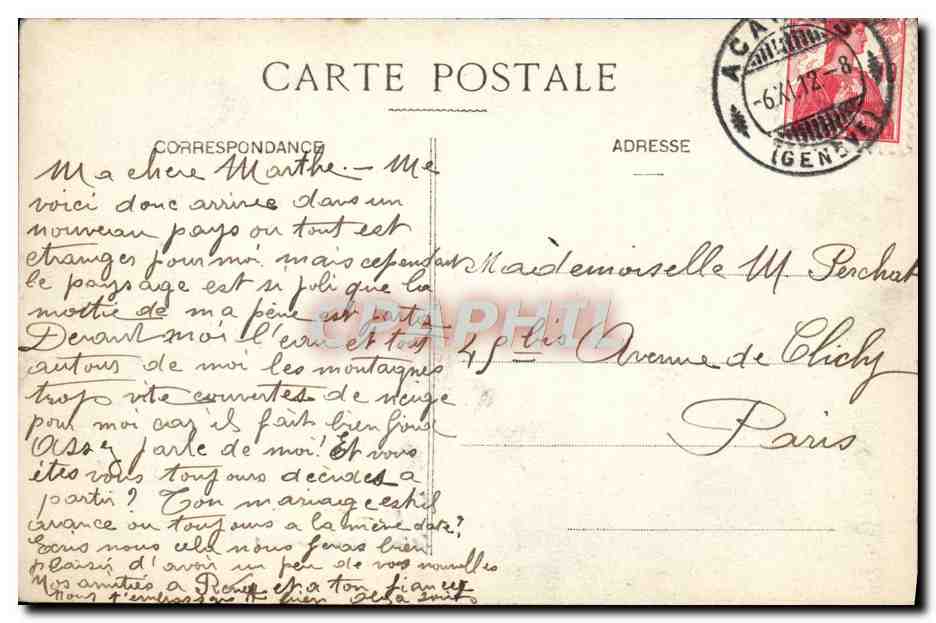 CPA Geneve Le sentier des saules — Verso