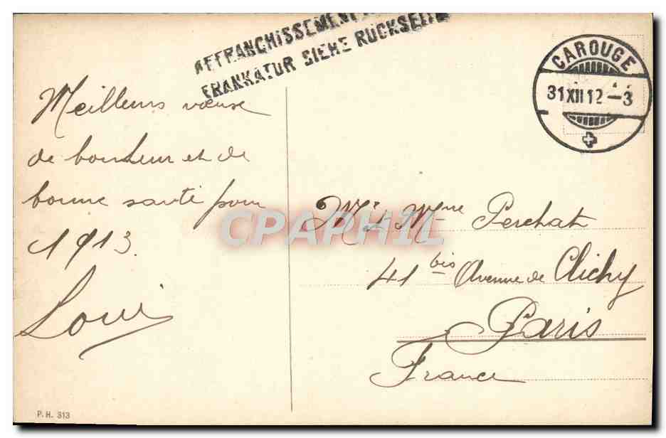 CPA Geneve La Jonction de L'Arve et du Rhone — Verso