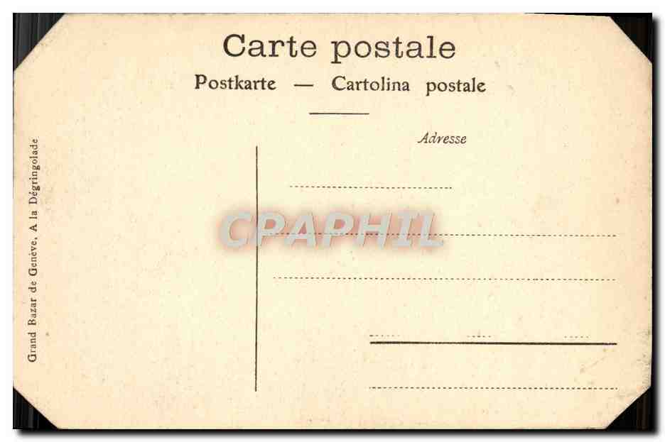 Genève — Hôtel des Postes — Rue du Mont-Blanc — éditeur CPAPHIL, n° 52 — Verso