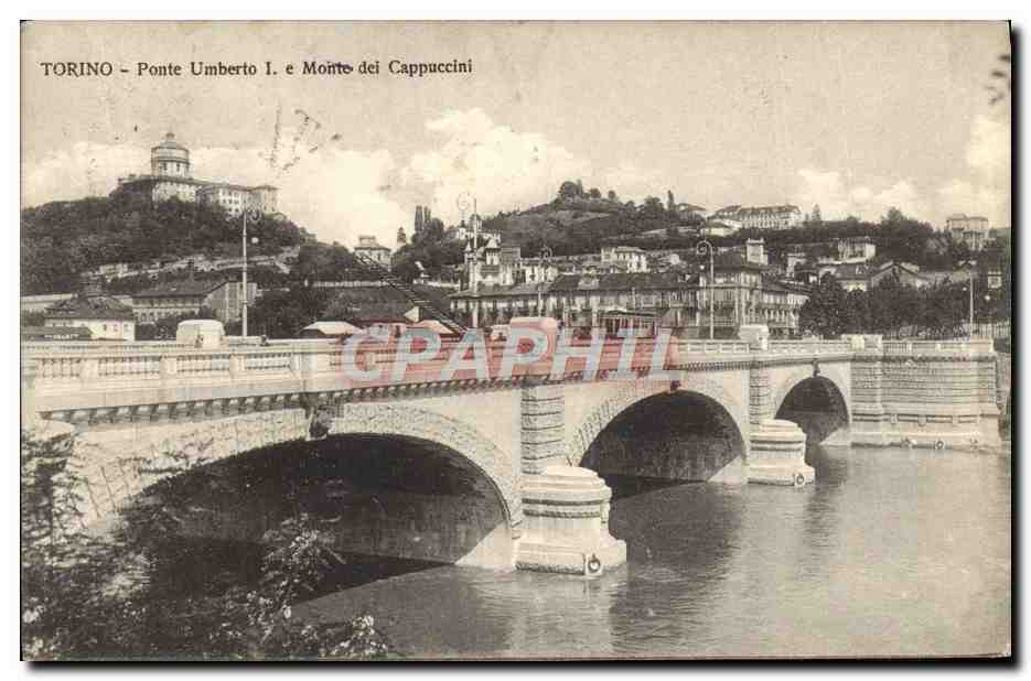 CPA Torino Ponte Umberto I e Monte dei Cappuccini