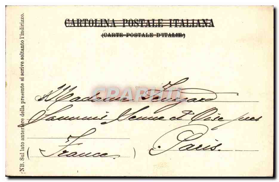 CPA Un Saluto da Porto Maurizio Giardini di Via Genova — Rückseite