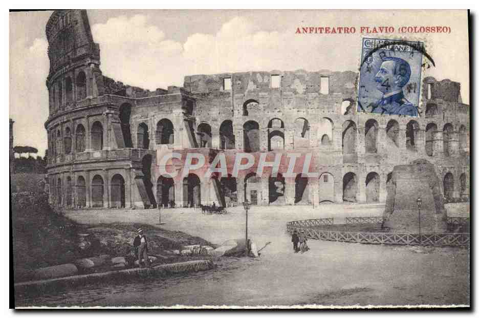 CPA Anfiteatro Flavio Colosseo Gladiateur (tres belle illustration de dos)