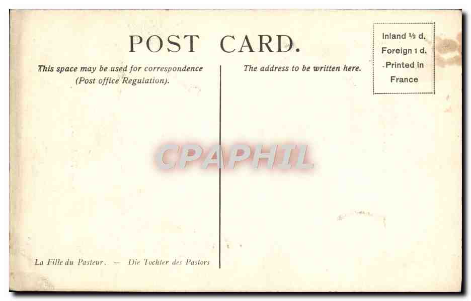 CPA Romney The Parson's Daughter National Gallery London  — Verso