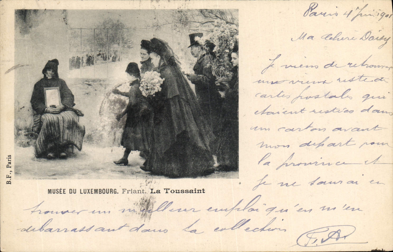 Musée du Luxembourg. Friant. La Toussaint — B.F., Paris, n° de série non visible