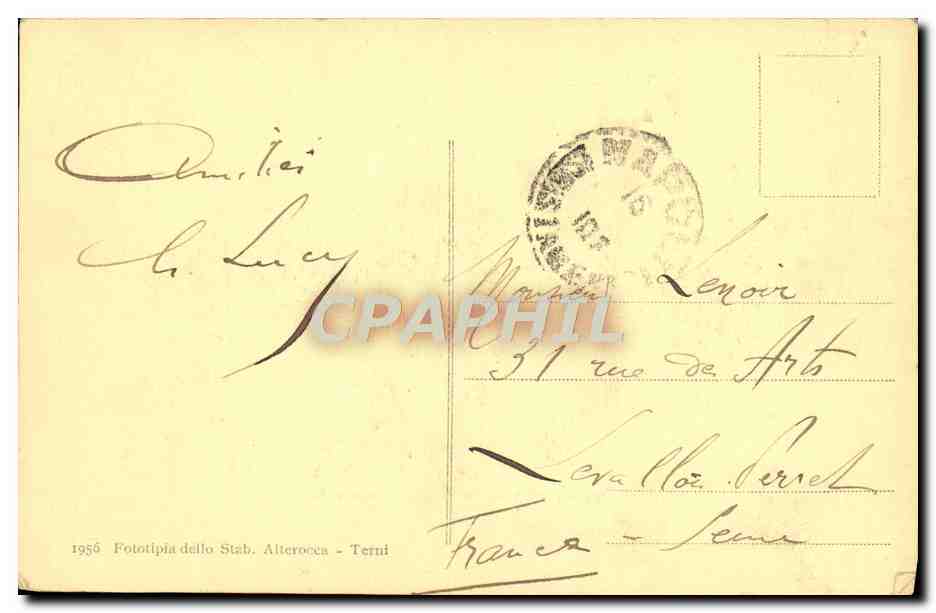 CPA Napoli Cratere del Vesuvio dopo l'eruzione Aprile 1906 Voclan  — Verso
