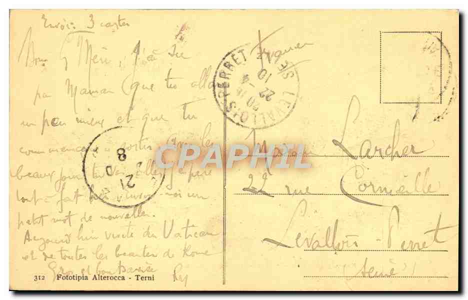 CPA Roma Pietro Pio Passeggio nei gardini vaticani Pape — Rückseite