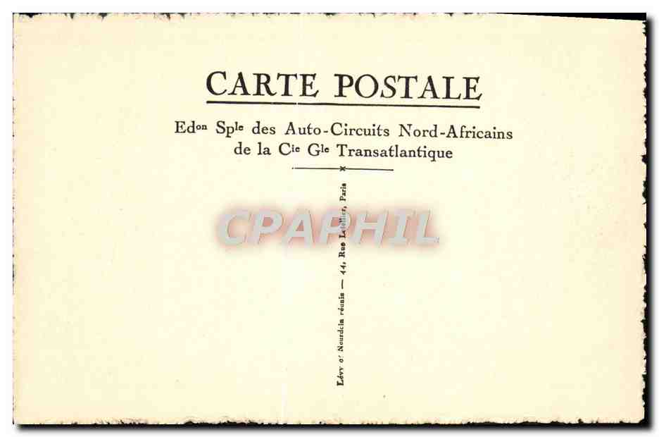CPA Riatia sous la douche Edon Sple Des Auto Circuits Nord Africains De La Cie Gle Transatlantique — Rückseite