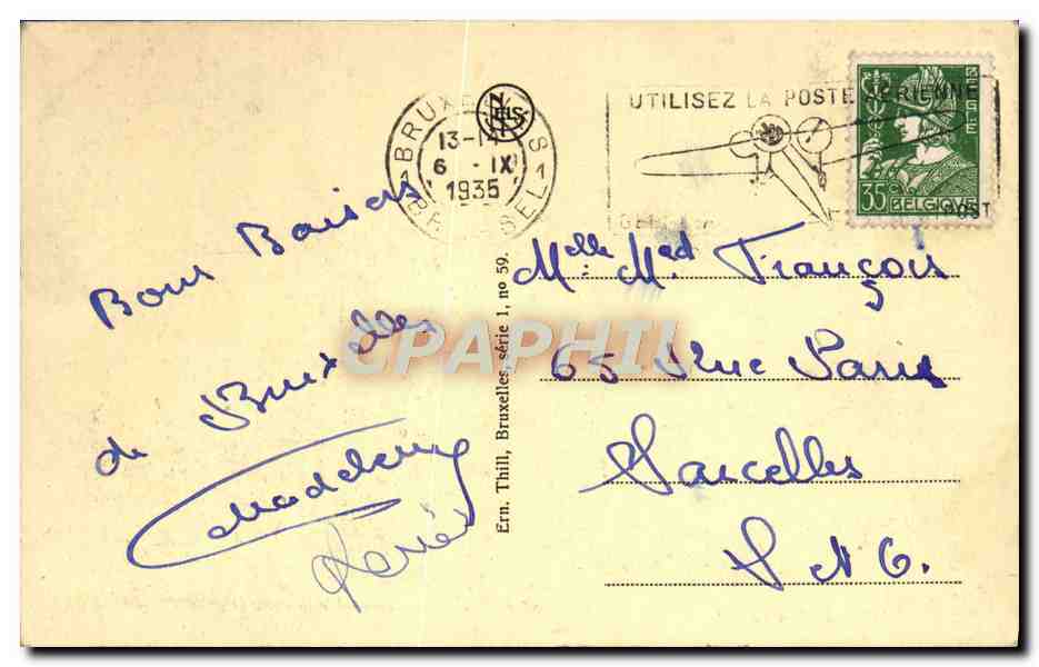 CPA Bruxelles Gare Du Midi Tramway — Rückseite
