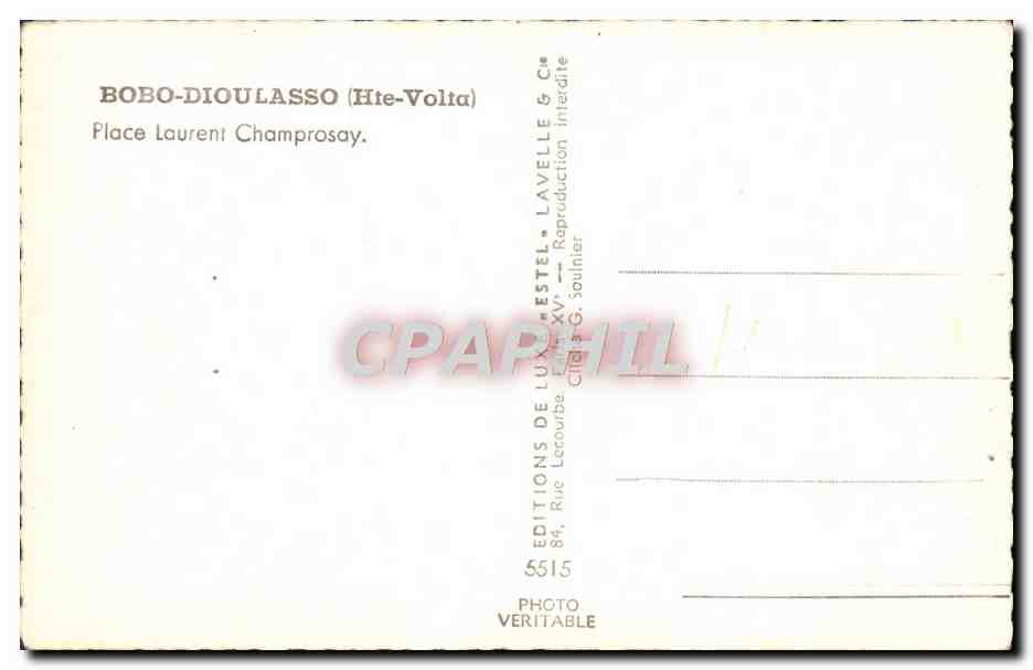 CPM Bobo Dioulasso Place Laurent Champrosay Haute Volta — Rückseite