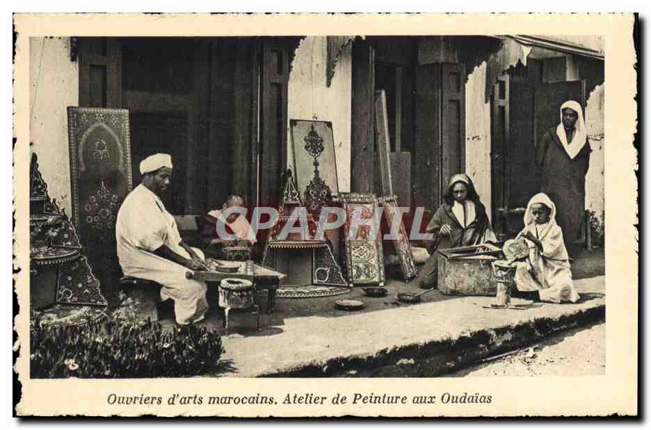 CPA Ouvriers D'Arts Marocains Atelier De Peinture Aux Oudaias Maroc