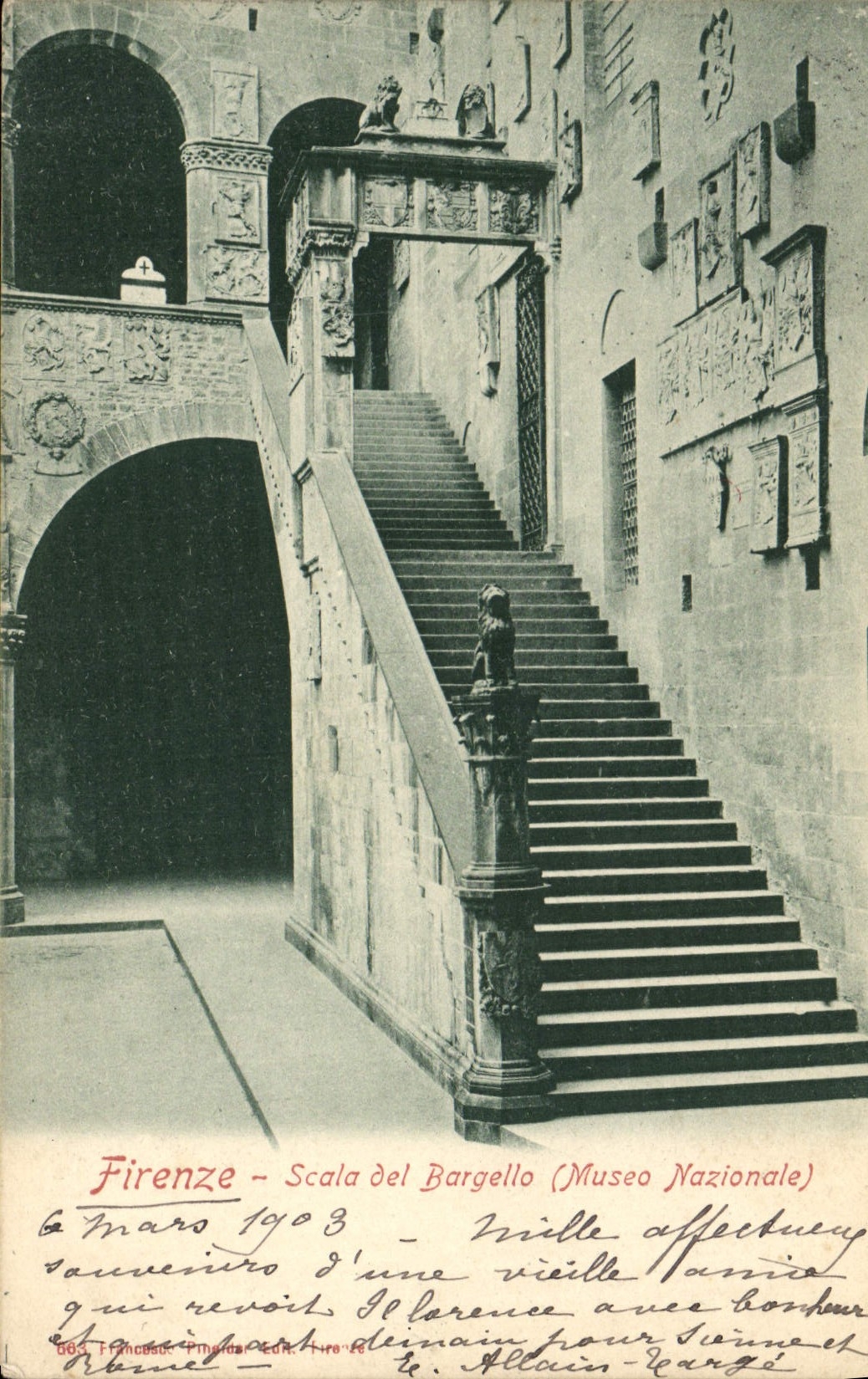 CPA Firenze Scala Del Bargello Museo nazionale 