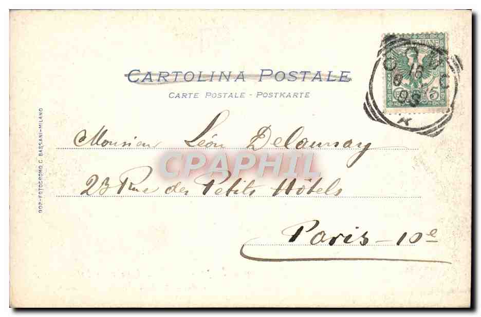CPA Como Portici Del Palazzo Del Broletto e vedutta della Piazza del Duomo — Rückseite