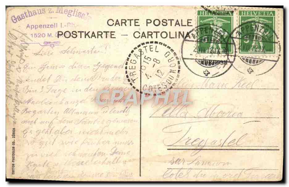 CPA Kreuzberge Und Mutschen Von Der Saxerluke Aus — Rückseite