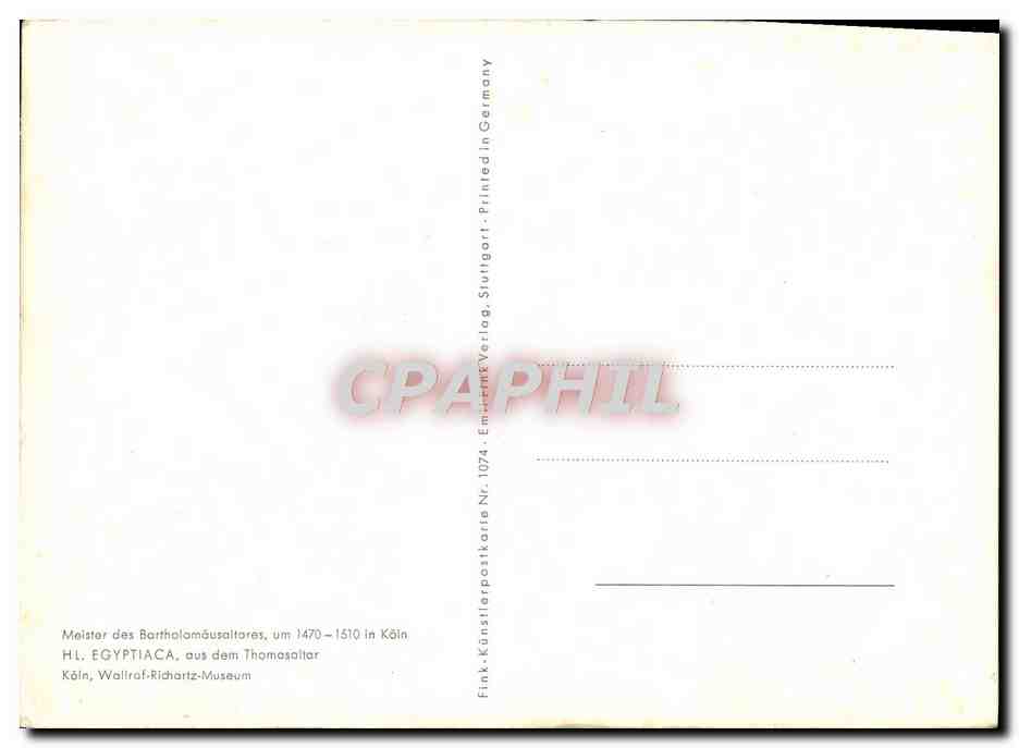 CPM Moistor Des Bartholomausaitores Koln Egyptiaca — Verso