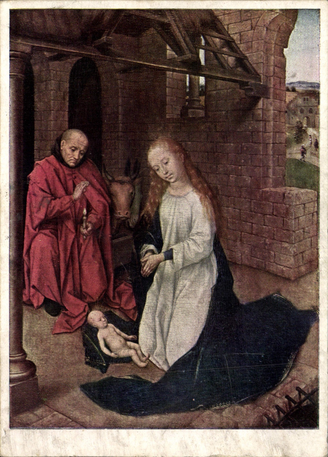 Anbetung des Kindes — Hans Memling, vers 1433-1494 — Fink-Künstlerpostkarte Nr. 1721