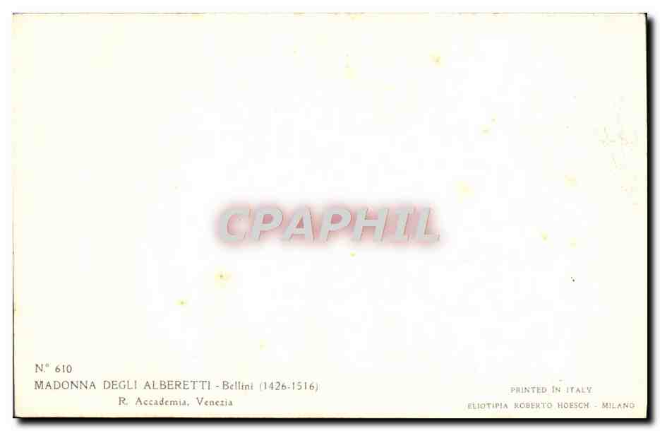 CPA Madonna Degli Albertti Bellini Venezia — Verso