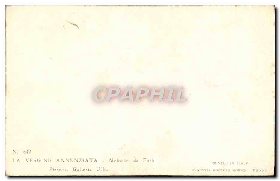 CPA La Verhine Annuziata Firenze Melozzo da Forli — Verso