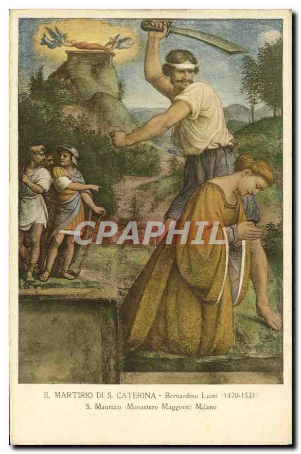 CPA Martirio Caterina Bemardino Luini Milano