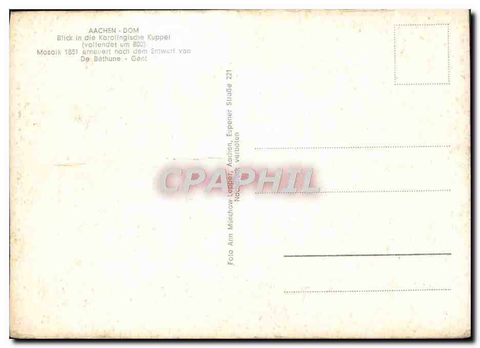 CPM Aachen Dom Blick In Die Korcjingische Kuppel — Rückseite
