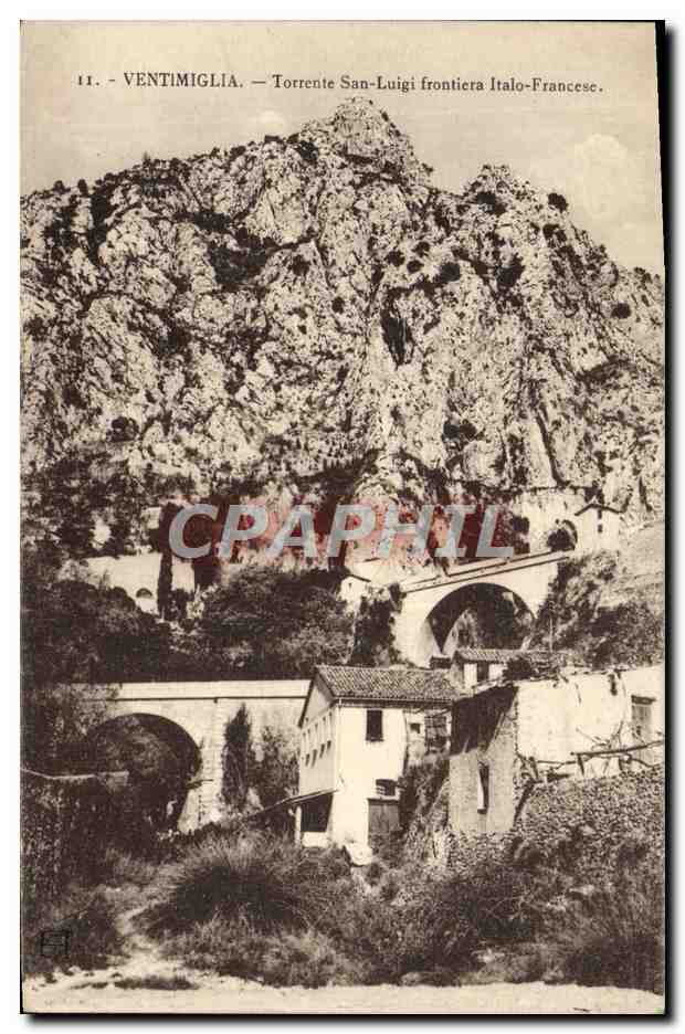 CPA Ventimiglia Torrente San Luigi Frontiera Italo Francese