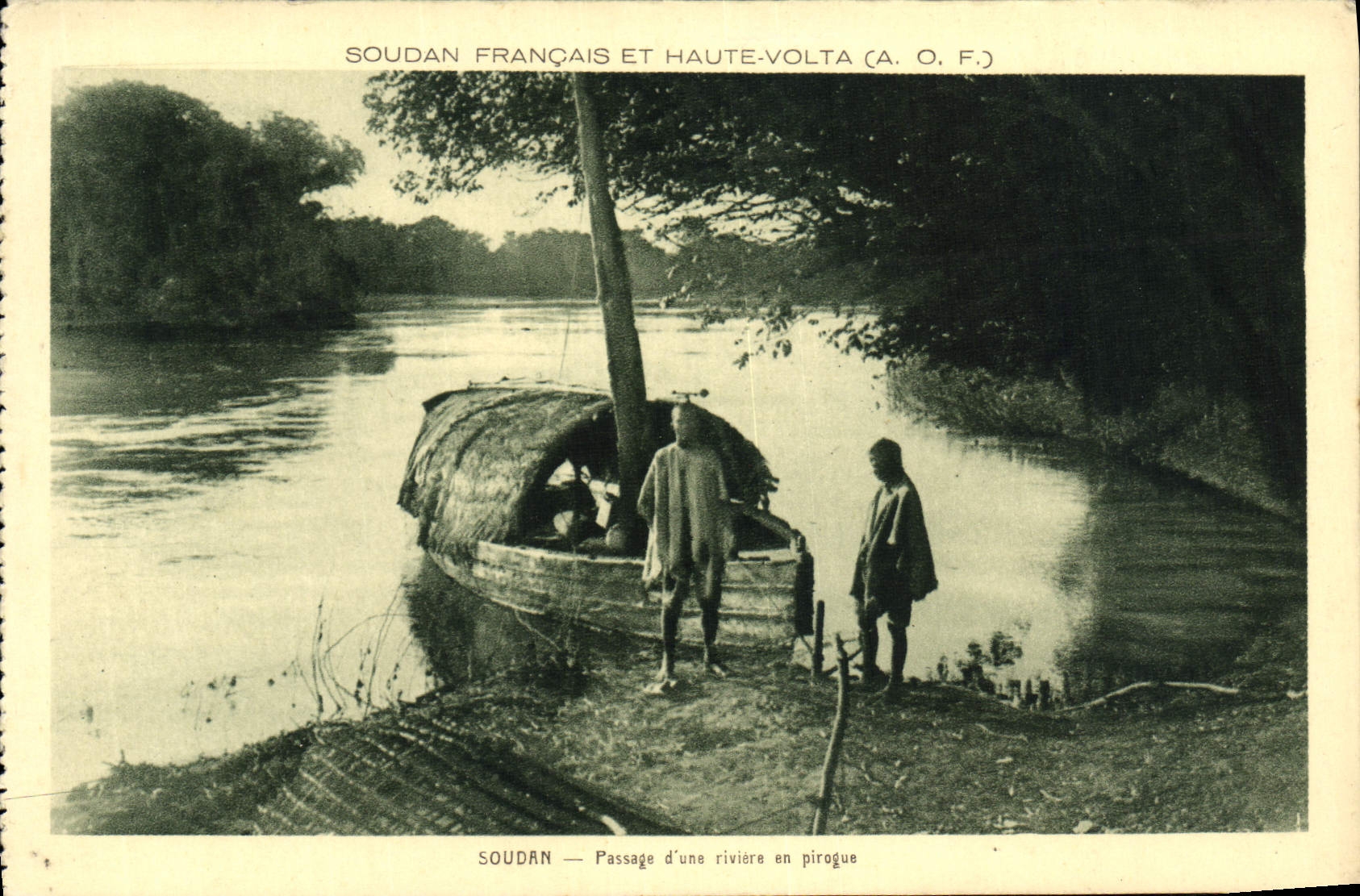 CPA Soudan Francais Et Haute Volta soudan Passage d'Une Riviere en Pirogue
