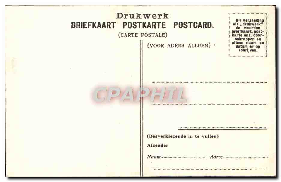 CPA Weddesteeg Te Leiden Waar Rembrandt Geboren Is  — Rückseite