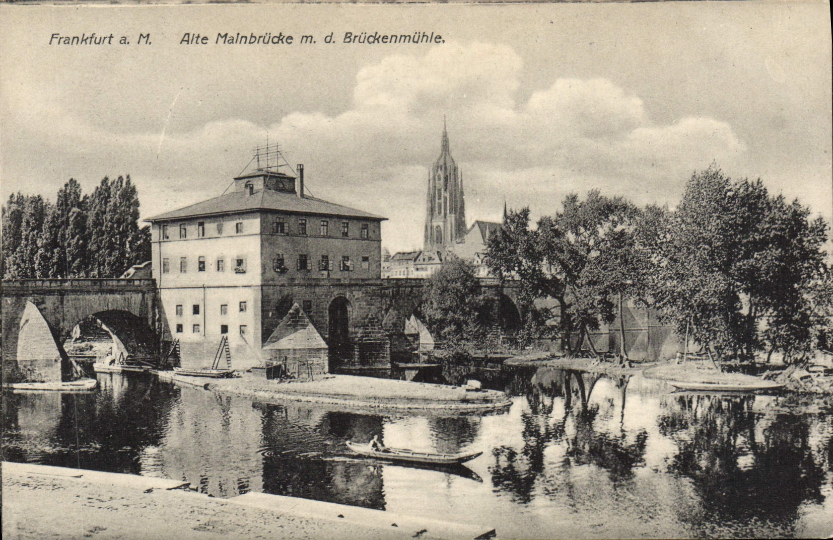 Frankfurt a. M. — Alte Mainbrücke m. d. Brückemühle — série VII 16646, éditée par Vereinigte Kunstgraphereien Netz & Lautz à Darmstadt
