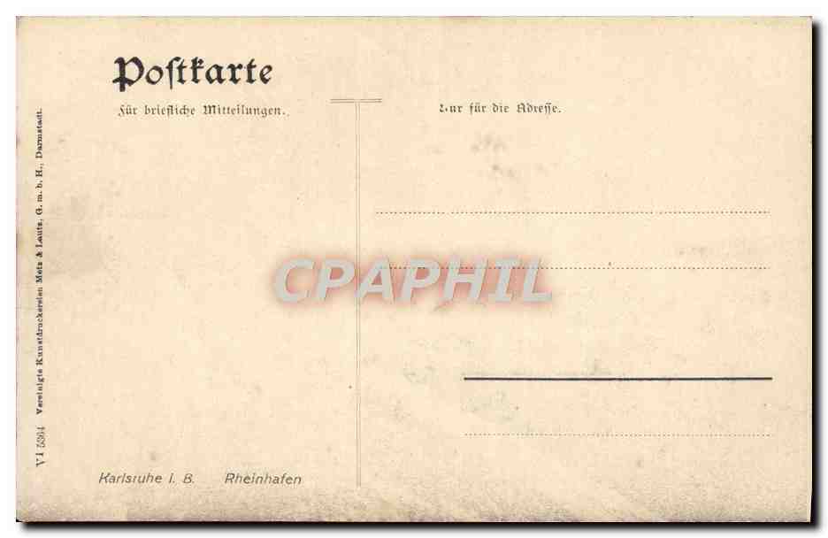 CPA Karlsruhe I B Rheinhafen — Rückseite
