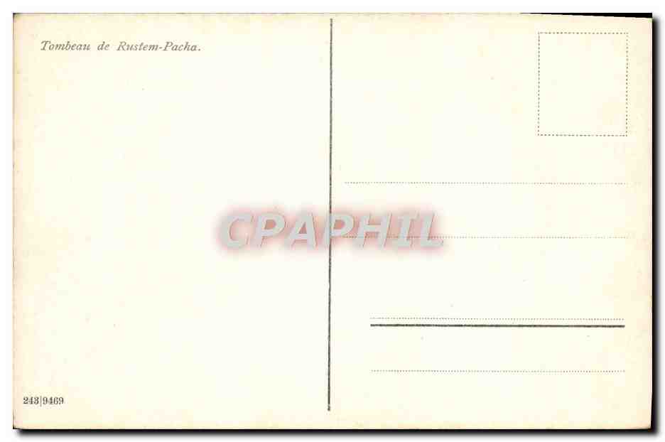 CPA Tombeau De Rustem Pacha — Verso