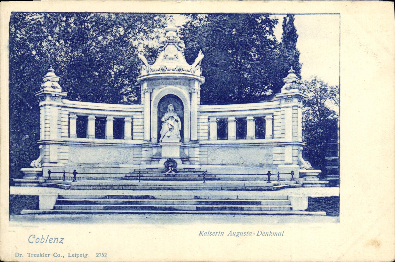 Coblence — Monument à l'impératrice Augusta — Dr. Trenkler Co., Leipzig 2752