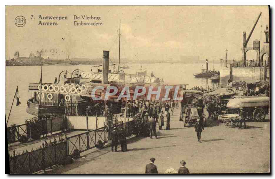 CPA Antwerpen De Vlotbrug Anvers Embarcadere Bateau