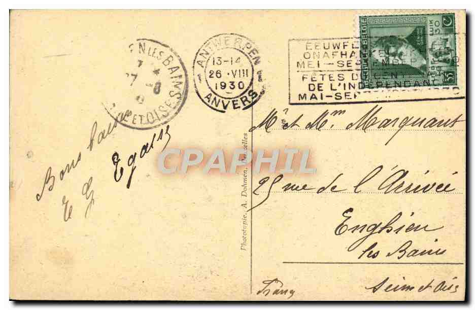 CPA Antwerpen De Vlotbrug Anvers Embarcadere Bateau — Back