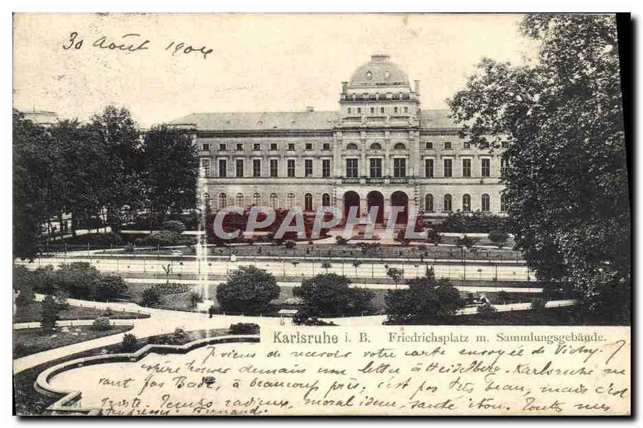 CPA Karlsruhe I B Friedrichsplatz M Sammlungsgebaude