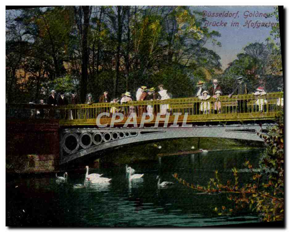 CPA Dusseldorf Goldone Brucke Im Hofgarten