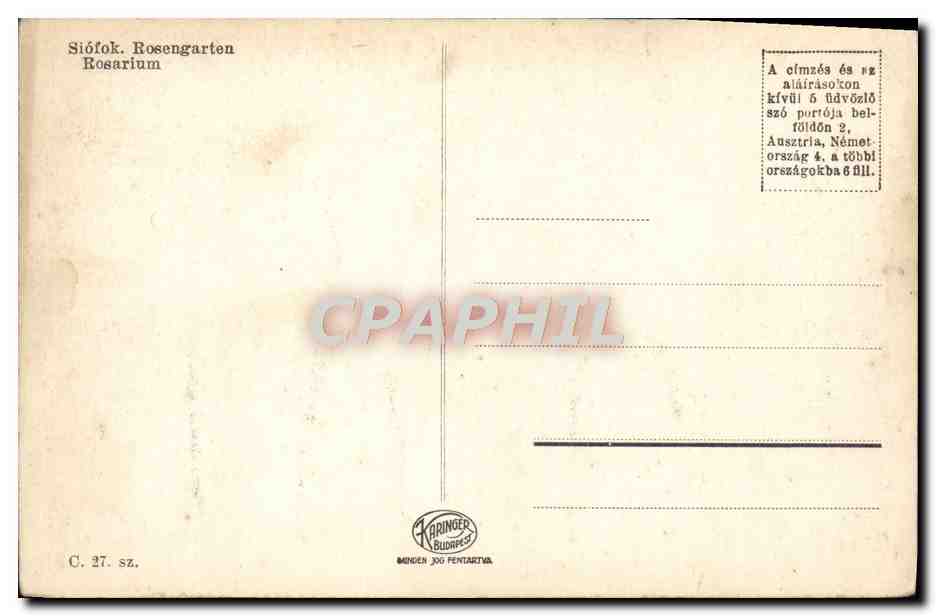 CPA Siofok Rozsaliget Avion Hydravion  — Verso