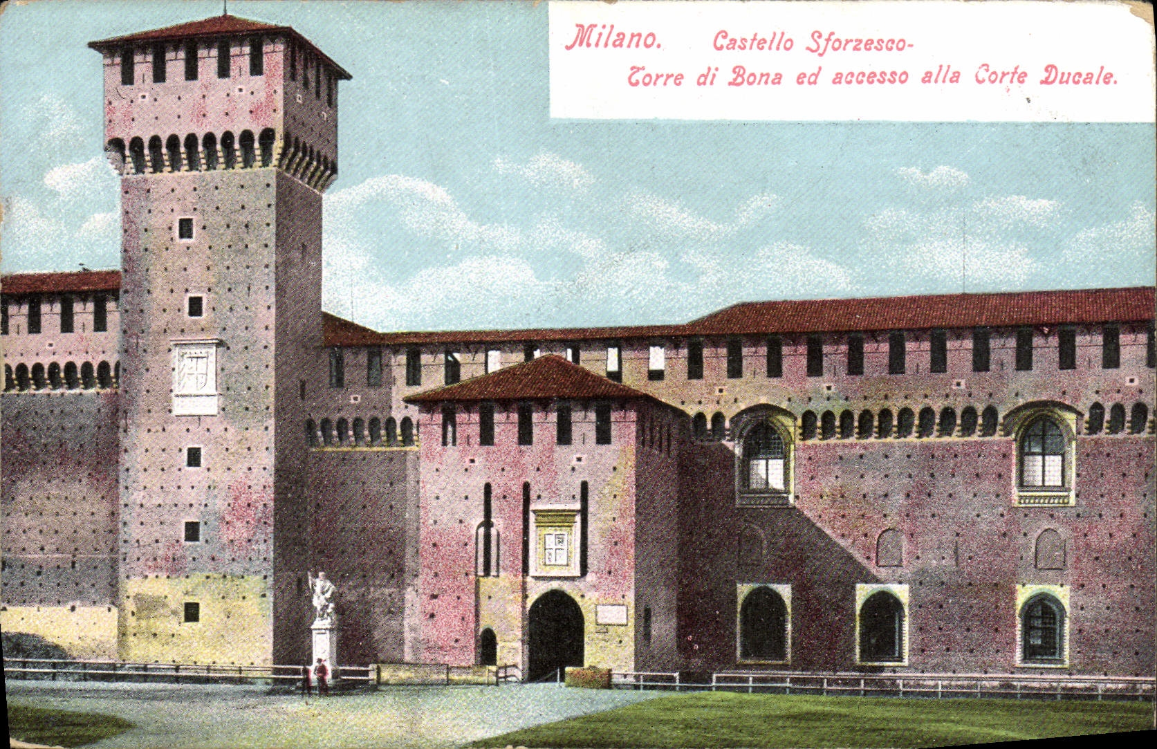 CPA Milano Castello Sforzesco Corre Di Bona Ed Accesso Alla Corte Ducale