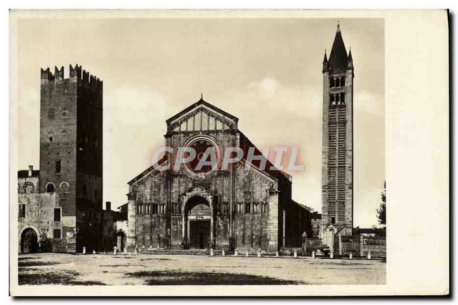 CPA Verona Basilica Zeno Maggiore Veduta Esterna