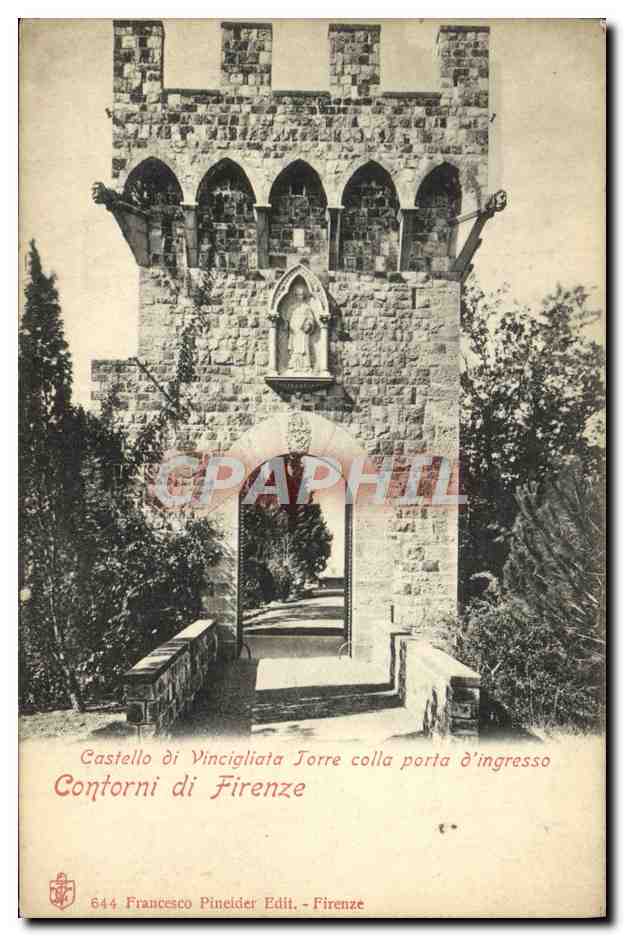 CPA Castello Di Vincigliata Jorre Colla Porta D'Ingresso Contorni Di Firenze
