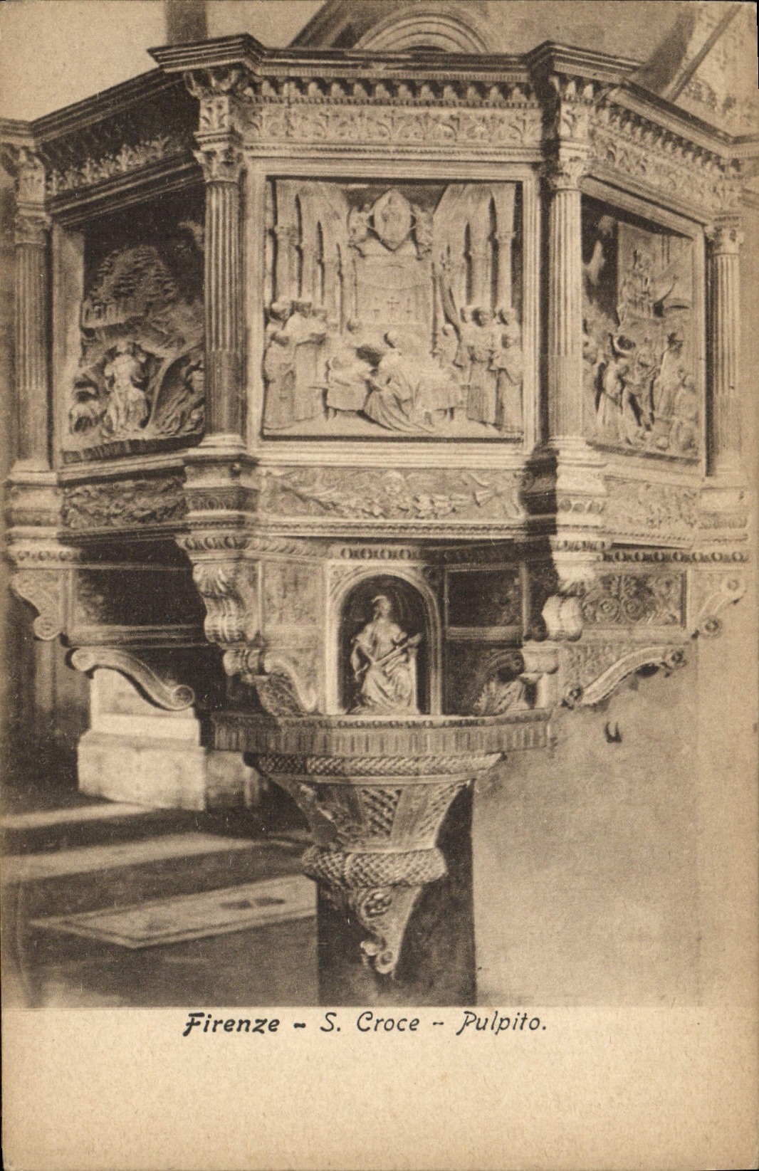 CPA Firenze s Croce Pulpito