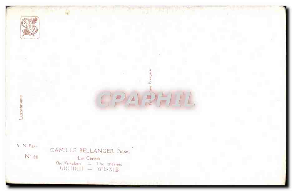 CPA Camille Bellanger Les Cerises — Verso