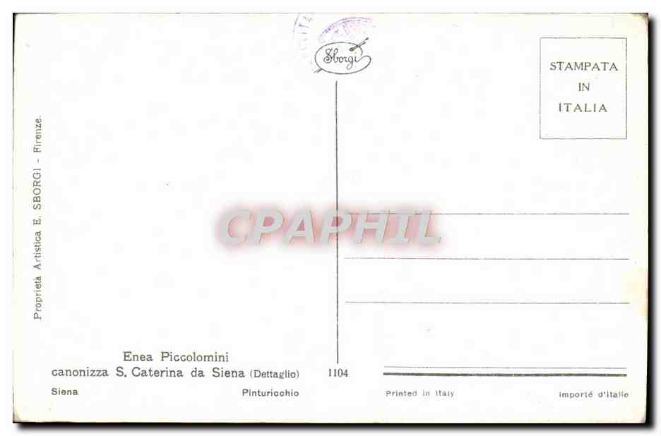 CPA Enea Piggolomini Canonizza S Caterina Da Siena — Verso