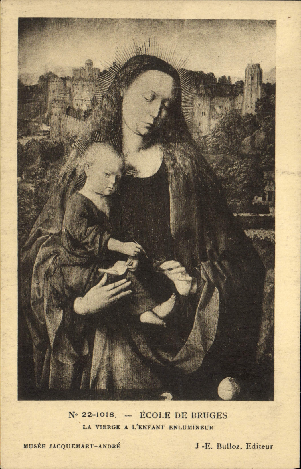 CPA Ecole De Bruges La Vierge A L'Enfant Enlumineur Musee Jacquemart Andre