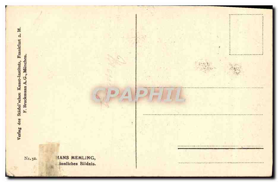 CPA Hans Memling Bildnis — Verso