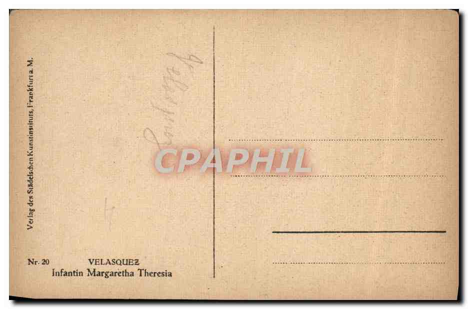 CPA Velasquez Infantin Margaretha Theresia — Verso