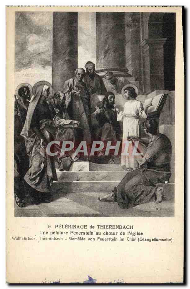 CPA Pelerinage De Thierenbach une Peinture Feuerstein au choeur de l'eglise 
