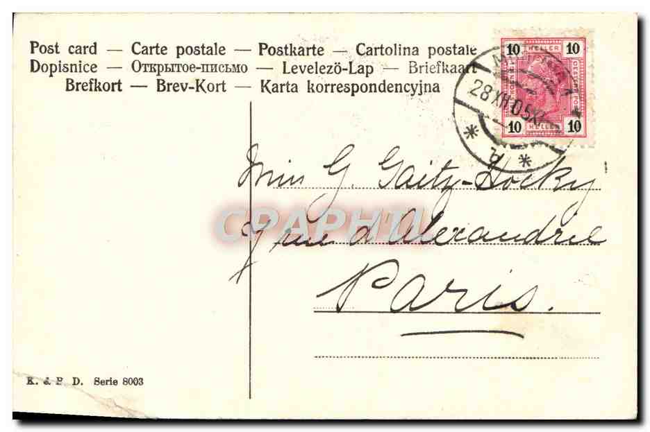 CPA Fantaisie Champihnon  — Verso