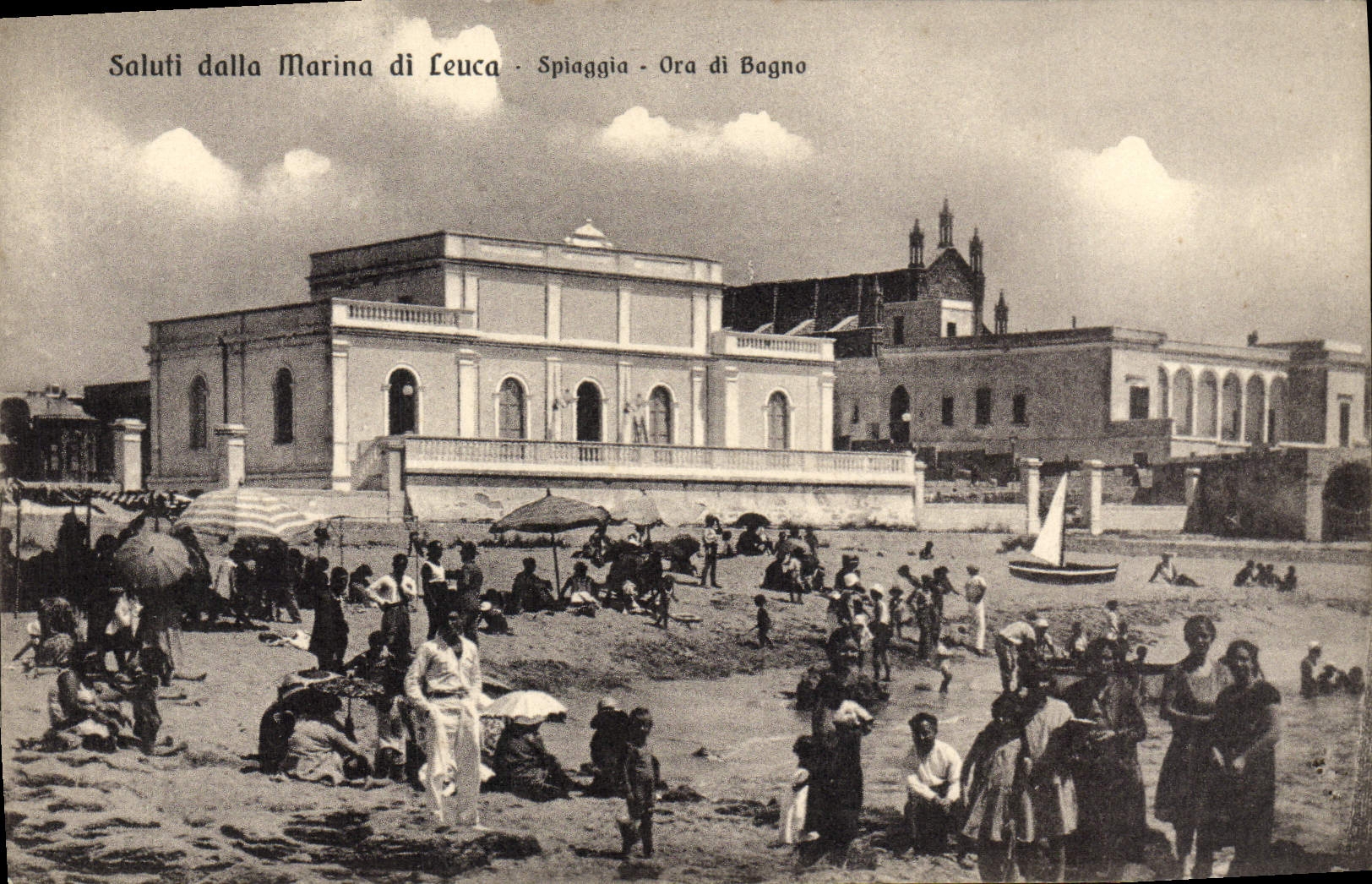 CPA Saluti Dalla Marina Di Leuca Spiaggia Ora Di Bagno