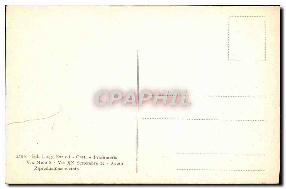 CPA Anzio Panorama Della Riviera Di Levante Villa Colonna — Rückseite