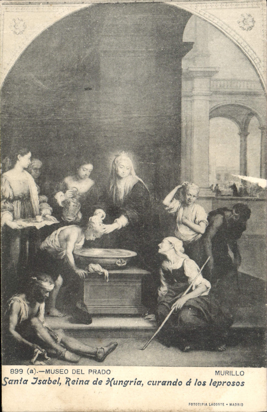 CPA Museo Del Prado Murillo Santa Isabel Reina De Hungria Curando Los Leprosos